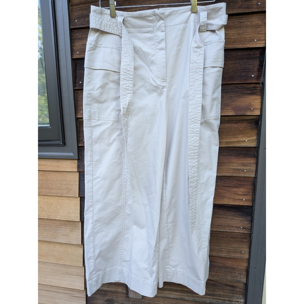 Chico's Pants Womens 1.5 (Size 10) Beige Chino Crop Cargo Stretch Casual Work